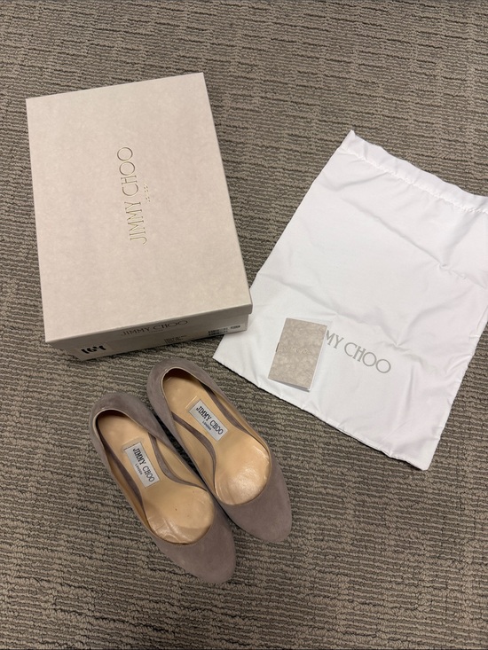 Jimmy Choo Shoes - Jimmy Choo Taupe Suede Pumps